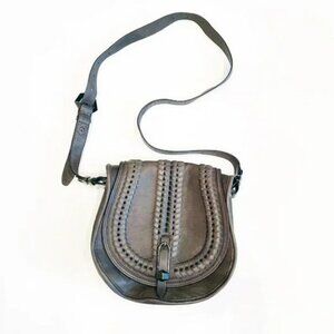 Oryany Gray Tumbled Leather Crossbody, gunmetal hardware